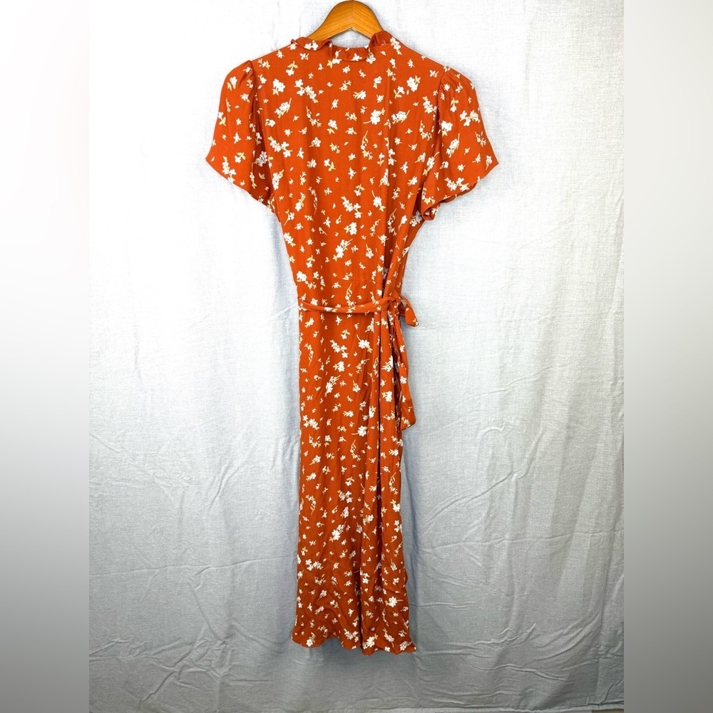 Madewell Floral Ruffle Trim Wrap Dress - Picture 7 of 9